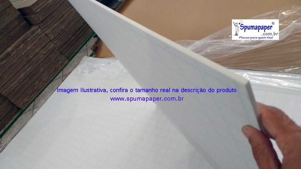 Placa Foamboard Spumapaper Auto-adesiva Branca/ Branca/ Autoadesivo - 5BBBAD1A - 90cm x 60cm x 5mm (Atacado= Pedidos acima de 10unidades)